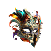 3d Watercolor Golden Barazil Carnival Mask png