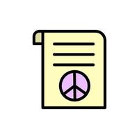 Document, peace vector icon