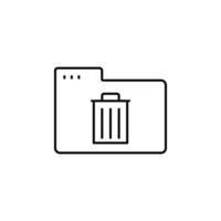 Folder trash can vector icon