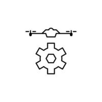 control of drones field outline vector icon