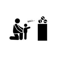 Ball, crying, child, father vector icon