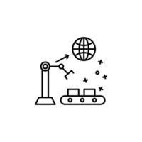 Production globe crane vector icon