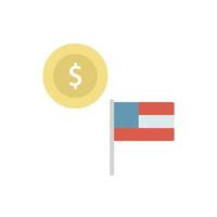 Coins money USA flag vector icon