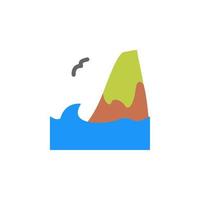 Mountain, ocean vector icon