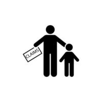 Pictogram of father, kid, parent, claim vector icon