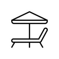 Lounger, umbrella vector icon