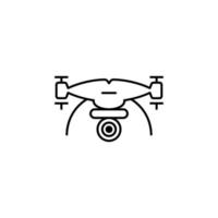 drone with camera field outline vector icon