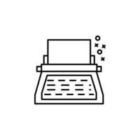 Typewriter literature old vector icon