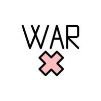 guerra, prohibir vector icono
