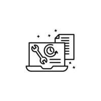 Computer document time vector icon