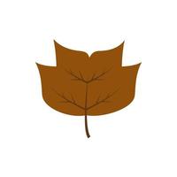 Autumn leave, dark brown vector icon