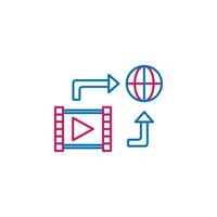 Video production, upload vector icon