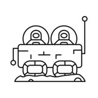 Cosmonaut machine car vector icon