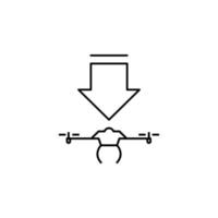 the drone descends field outline vector icon