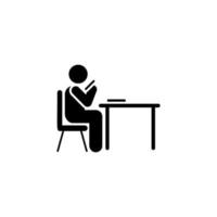 Student, phone, man vector icon