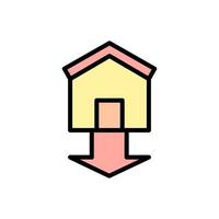 house arrow down vector icon