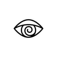 ojo espiral iridología vector icono