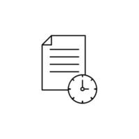 mensaje, reloj, documento vector icono