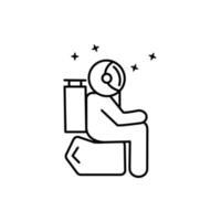 Astronaut, sitting, sad vector icon