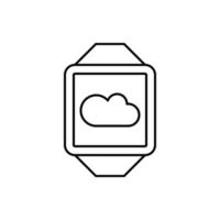 Smartwatch, cloud, SEO vector icon