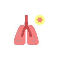 Infected lungs, coronavirus vector icon