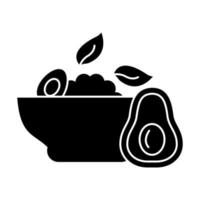 ensalada aguacate Fruta vector icono