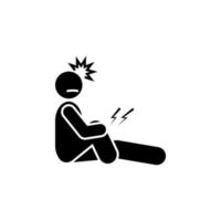 Ache, cramp, leg, pain vector icon