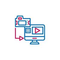 Video production, editing vector icon