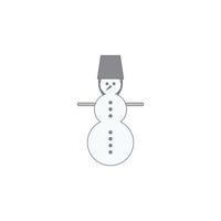 Navidad monigote de nieve de colores vector icono