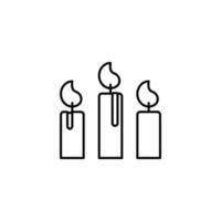 Three candles, Christianity vector icon