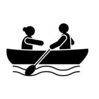 Boat, women, man vector icon