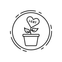 Plant, flowerpot, lgbt vector icon