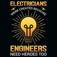 Electrician tshirt design vector