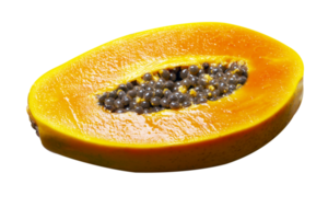 Papaya cut in half very ripe png