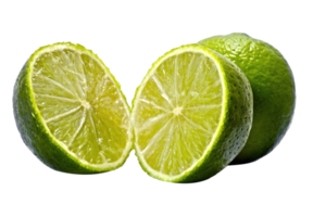 Green lemon with slices png