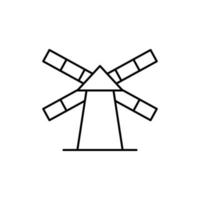 Windmill, energy vector icon