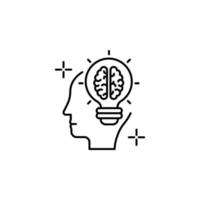 idea bulbo cerebro vector icono