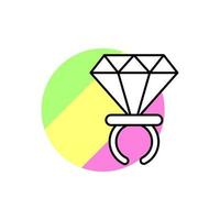 Diamond ring vector icon
