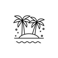 isla oasis palma árbol vector icono