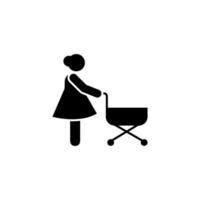 Mother, baby, walk vector icon