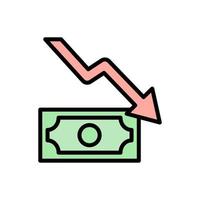 money arrow chart vector icon