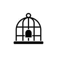 Cage, bird vector icon