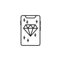 Smartphone diamond vector icon