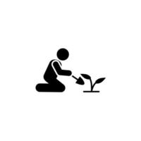 Cleaning trowel park man vector icon