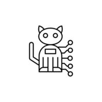 Cat robot pet vector icon