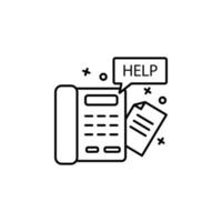 Document, phone, help, call vector icon