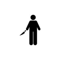 Knife, man, aggressive vector icon