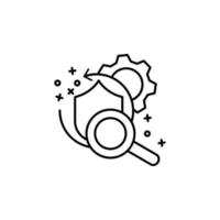 Search protect gear vector icon