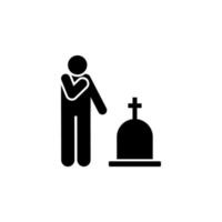 hombre llorar funeral dolor vector icono