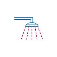 Islam, islamic ghusl 2 colored line vector icon